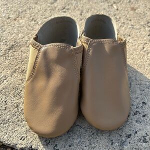 Toddler 8.5 Ballerina Slide On Shoes Tan Faux Leather